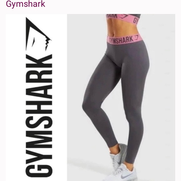 Gymshark | Fit Seamless Leggings in Grey & Pink Size Medium - Picture 1 of 9